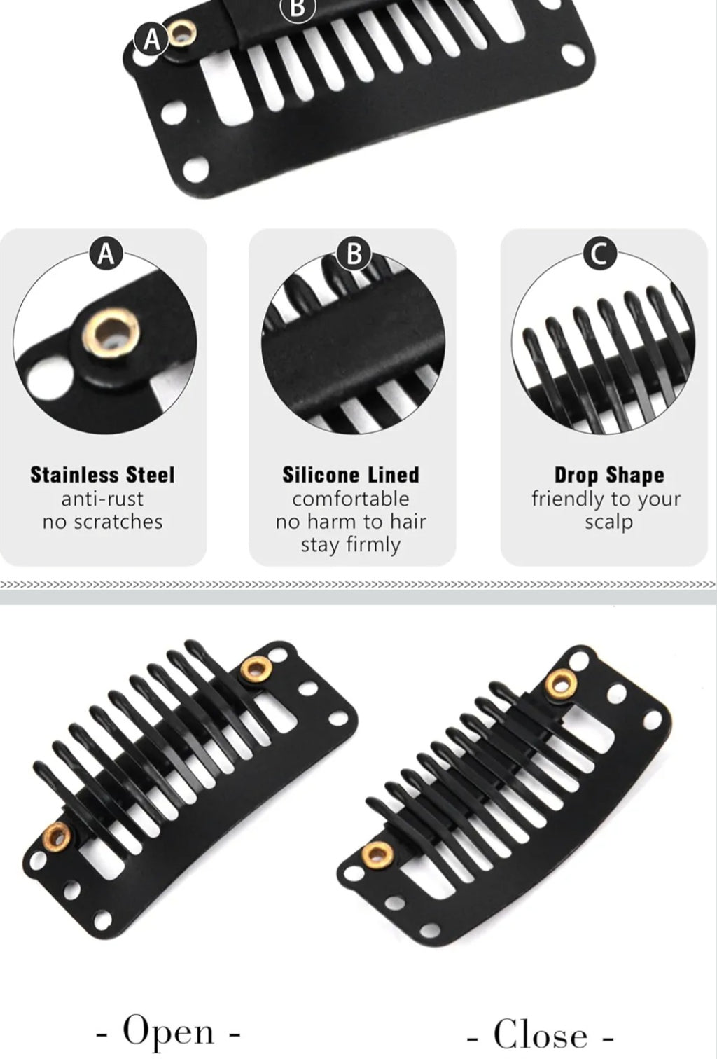 GRAPA O CLIPS DE PRESION PARA EXTENSIONES DE CABELLO